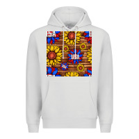 Dove Grey usa sunflower seamless pattern Premium Hoodie - BundleAndBundleShop