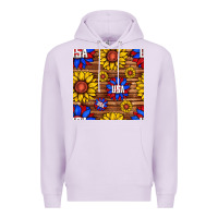 Lilac usa sunflower seamless pattern Premium Hoodie - BundleAndBundleShop