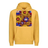 Mustard usa sunflower seamless pattern Premium Hoodie - BundleAndBundleShop