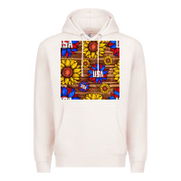 Pale Pink usa sunflower seamless pattern Premium Hoodie - BundleAndBundleShop
