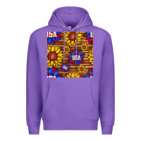 Purple usa sunflower seamless pattern Premium Hoodie - BundleAndBundleShop