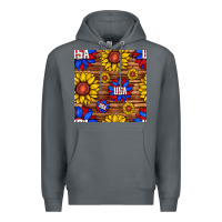 Rock usa sunflower seamless pattern Premium Hoodie - BundleAndBundleShop