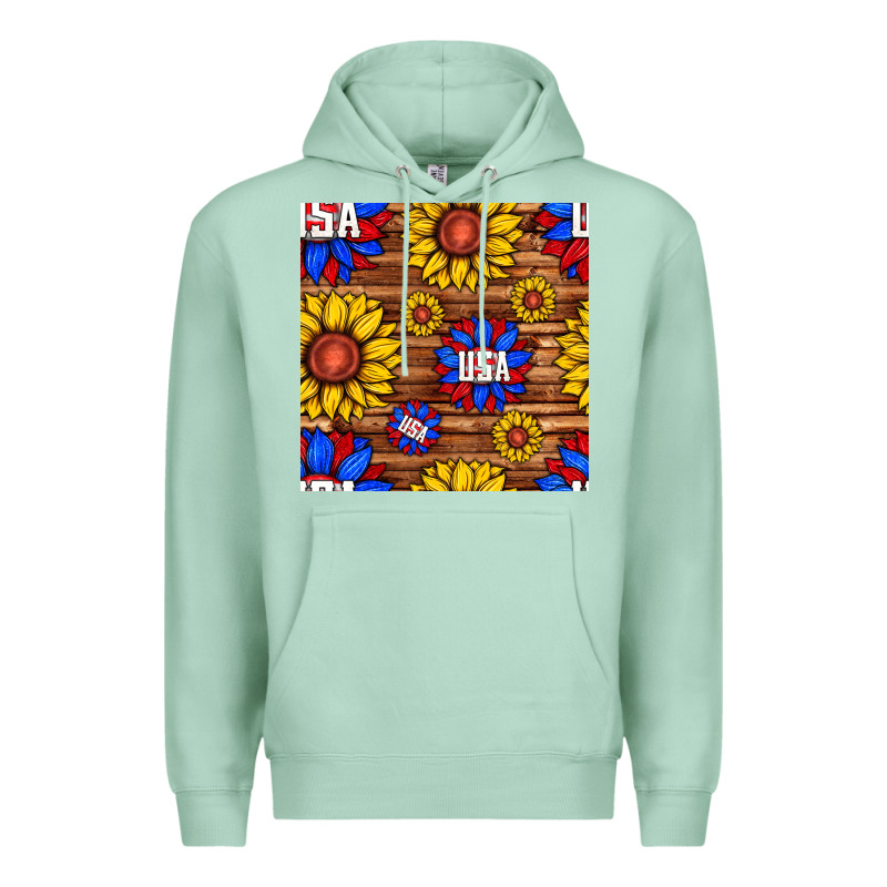 Usa Sunflower Seamless Pattern Premium Hoodie by BundleAndBundleShop | Teevron