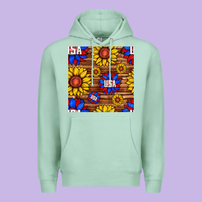 Usa Sunflower Seamless Pattern Premium Hoodie Designed By Bundleandbundleshop