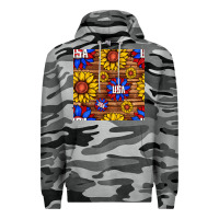 Slate Camo usa sunflower seamless pattern Premium Hoodie - BundleAndBundleShop
