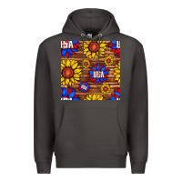 Smoke usa sunflower seamless pattern Premium Hoodie - BundleAndBundleShop