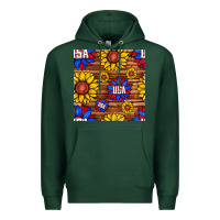 Sports Green usa sunflower seamless pattern Premium Hoodie - BundleAndBundleShop