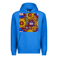 True Royal usa sunflower seamless pattern Premium Hoodie - BundleAndBundleShop