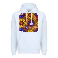 White usa sunflower seamless pattern Premium Hoodie - BundleAndBundleShop