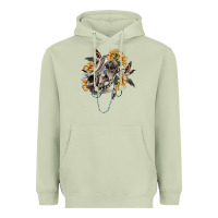 Matcha Boho wolf skull Heavyweight Hoodie - RanaPortraitStore