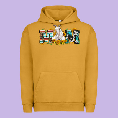 Goat Mom Serape Leopard Cowhide Goat Family Urban Hoodie Designed By Artiststas