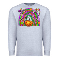 Heather Grey Halloween Rainbow Premium Sweatshirt - texasbilliewilder