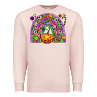 Pale Pink Halloween Rainbow Premium Sweatshirt - texasbilliewilder