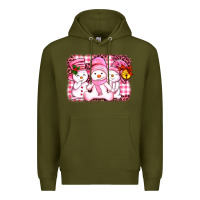Army Green chillin pink   with my snowmies  ado Premium Hoodie - AdoDesignShop