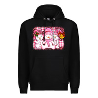 Black chillin pink   with my snowmies  ado Premium Hoodie - AdoDesignShop