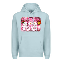 Blue Mist chillin pink   with my snowmies  ado Premium Hoodie - AdoDesignShop
