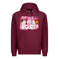 Burgundy chillin pink   with my snowmies  ado Premium Hoodie - AdoDesignShop