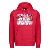 Cardinal chillin pink   with my snowmies  ado Premium Hoodie - AdoDesignShop