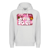 Dove Grey chillin pink   with my snowmies  ado Premium Hoodie - AdoDesignShop