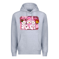 Heather Grey chillin pink   with my snowmies  ado Premium Hoodie - AdoDesignShop