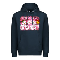 Navy chillin pink   with my snowmies  ado Premium Hoodie - AdoDesignShop