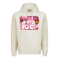 Oatmeal Heather chillin pink   with my snowmies  ado Premium Hoodie - AdoDesignShop