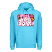 Ocean Blue chillin pink   with my snowmies  ado Premium Hoodie - AdoDesignShop