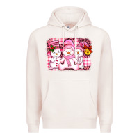 Pale Pink chillin pink   with my snowmies  ado Premium Hoodie - AdoDesignShop