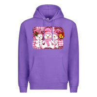 Purple chillin pink   with my snowmies  ado Premium Hoodie - AdoDesignShop