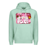 Seafoam chillin pink   with my snowmies  ado Premium Hoodie - AdoDesignShop