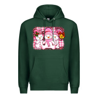 Sports Green chillin pink   with my snowmies  ado Premium Hoodie - AdoDesignShop