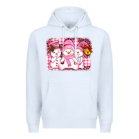 White chillin pink   with my snowmies  ado Premium Hoodie - AdoDesignShop