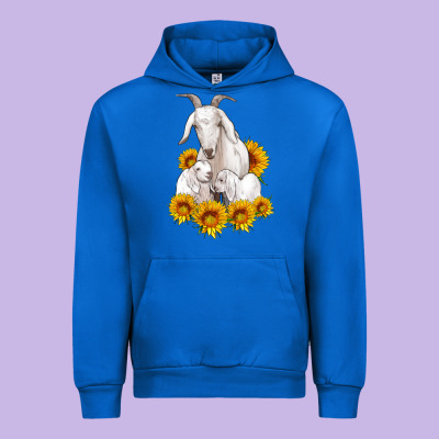 Goat Family With Sunflowers Urban Hoodie Designed By Artiststas