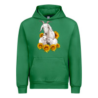 Emerald goat family with sunflowers Urban Hoodie - Artiststas