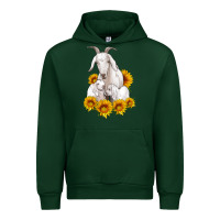 Forest Green goat family with sunflowers Urban Hoodie - Artiststas