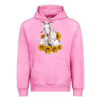 Fuchsia Pink goat family with sunflowers Urban Hoodie - Artiststas