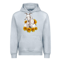 Heather Grey goat family with sunflowers Urban Hoodie - Artiststas