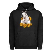 Pigment Black goat family with sunflowers Urban Hoodie - Artiststas