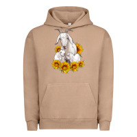 Pigment Burro goat family with sunflowers Urban Hoodie - Artiststas