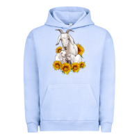 Pigment Grape Ice goat family with sunflowers Urban Hoodie - Artiststas