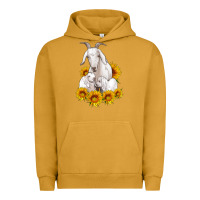 Pigment Peanut Butter goat family with sunflowers Urban Hoodie - Artiststas