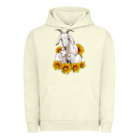 Pigment Pistachio goat family with sunflowers Urban Hoodie - Artiststas