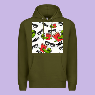 Bookworm Seamless Pattern Premium Hoodie Designed By Bundleandbundleshop