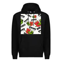 Black bookworm seamless pattern Premium Hoodie - BundleAndBundleShop