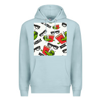 Blue Mist bookworm seamless pattern Premium Hoodie - BundleAndBundleShop