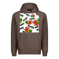 Coffee bookworm seamless pattern Premium Hoodie - BundleAndBundleShop