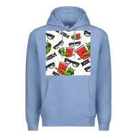 Colony Blue bookworm seamless pattern Premium Hoodie - BundleAndBundleShop