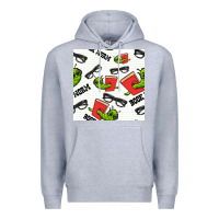 Heather Grey bookworm seamless pattern Premium Hoodie - BundleAndBundleShop