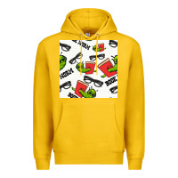 Lemon bookworm seamless pattern Premium Hoodie - BundleAndBundleShop