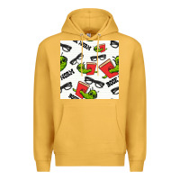 Mustard bookworm seamless pattern Premium Hoodie - BundleAndBundleShop